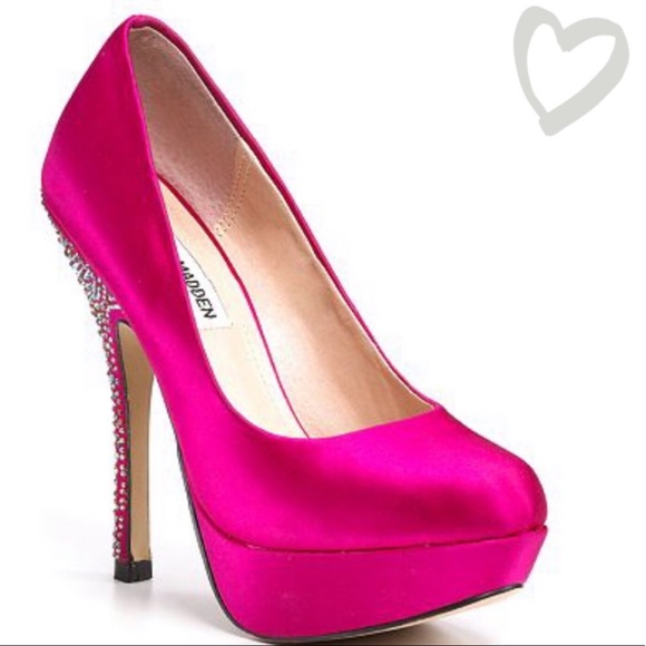 Steve Madden
Partyy-r Hot Pink Fuchsia Embellished  Satin Pumps Platforms - Picture 5 of 16